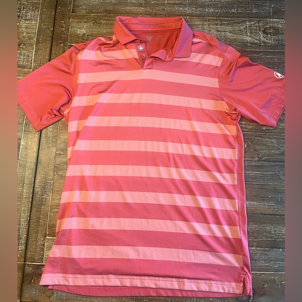 NWOT Red Striped Golf Polo (Size Medium)